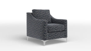 Marissa Accent Chair - Boxes Dark Blue