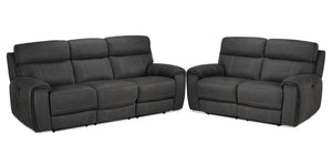 Martin II Power Reclining Sofa and Loveseat Set -Dark grey