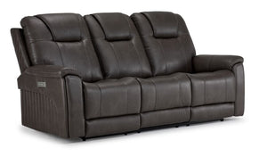 Matrix Triple Power Reclining Sofa with Multimedia System, Heat and Air Massage - Smoke