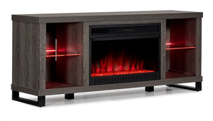 Neelam 60" Fireplace Console - Light Grey