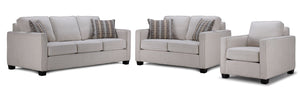 Safia Sofa, Loveseat and Chair Set - Bone