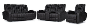 San Antonio Dual Power Reclining Sofa, Loveseat and Chair Set - Grey