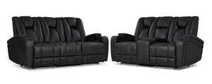 San Antonio Dual Power Reclining Sofa and Loveseat Set - Grey