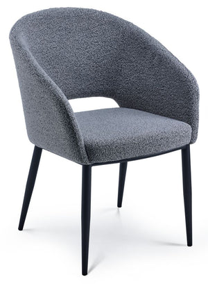 Soraya Boucle Dining Armchair - Grey