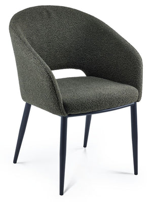 Soraya Boucle Dining Armchair - Green