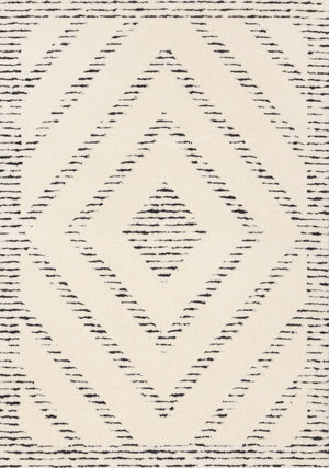 Talia 6'7" x 9'6" Striped Diamond Design Area Rug - Cream, Black