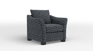 Tami Accent Chair - Boxes Dark Blue