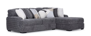 Teddy 2-Piece Sectional with Right-Facing Chaise-Grey