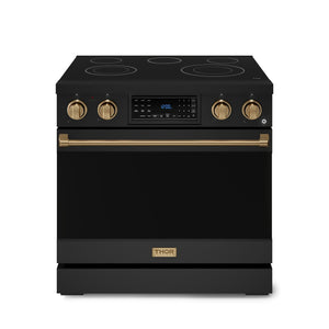 Thor Kitchen Black Stainless Steel Freestanding Professional Electric Range|Gordon Ramsay Series (6 cu.ft) - RSE36B-BRZ