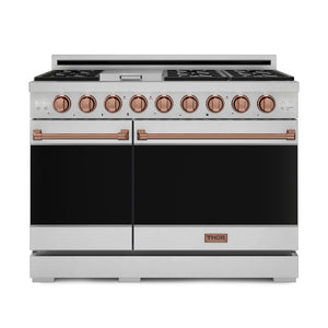 Thor Kitchen Stainless Steel Freestanding Professional Double Oven Gas Range|Gordon Ramsay Series (7 cu.ft.) - RSG48E-RSG