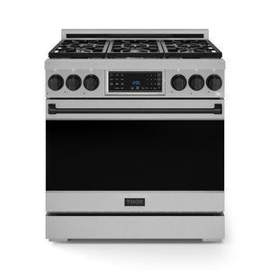 Thor Kitchen Stainless Steel Freestanding Professional Liquid Propane Gas Range|Gordon Ramsay Series (6 cu.ft.) - RSG36LP-BLK