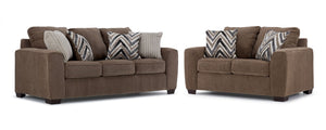 Tuscan Sofa and Loveseat Set - Brown