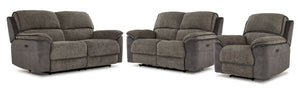 Vandelay Reclining Sofa, Loveseat and Chair Set - Grey