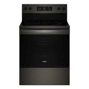 Whirlpool Print Resistant Black Stainless Electric Freestanding Range (5.3 Cu.Ft.) - YWFES5030RV