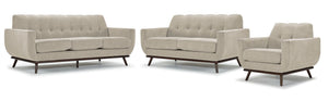 Ziva Sofa, Loveseat and Chair Set - Beige