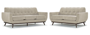 Ziva Sofa and Loveseat Set - Beige