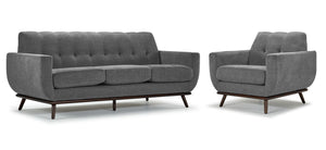 Ziva Sofa and Chair Set - Grey