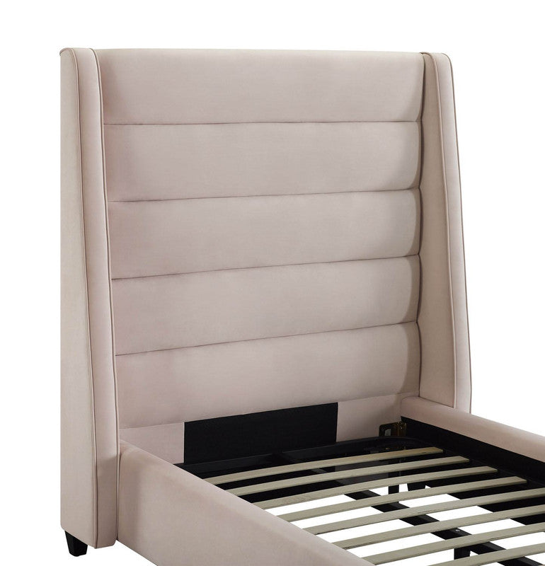 Ferret Platform Velvet Twin Bed - Blush