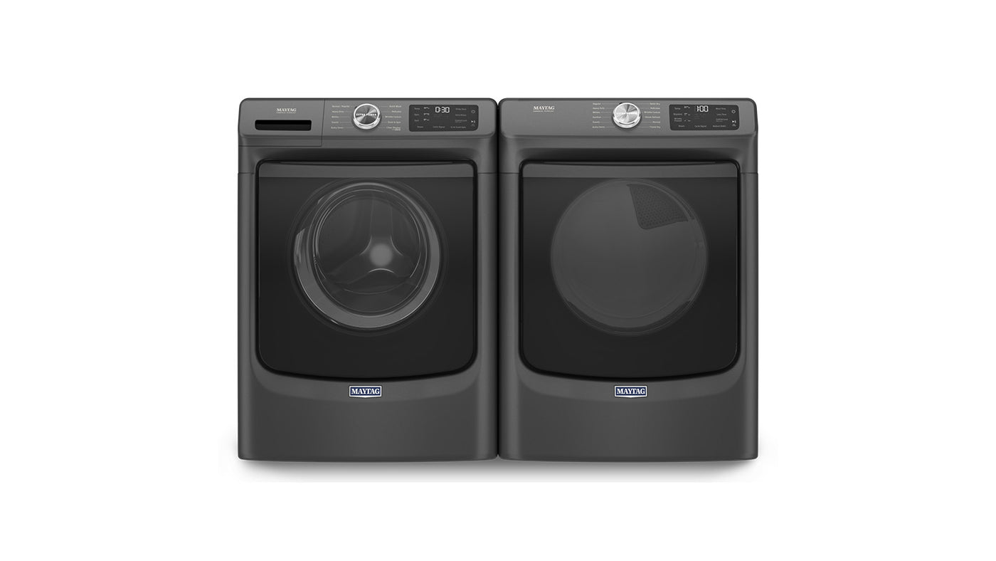 Maytag Volcano Black Front-Load Washer (5.2 cu. ft.) & Electric Dryer (7.3 cu. ft.) - MHW5630MBK/YMED6630MBK