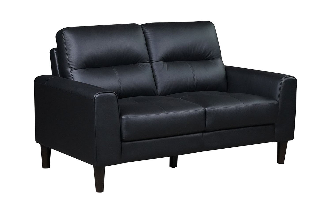 Verissimo Leather Sofa, Loveseat and Chair Set - Black