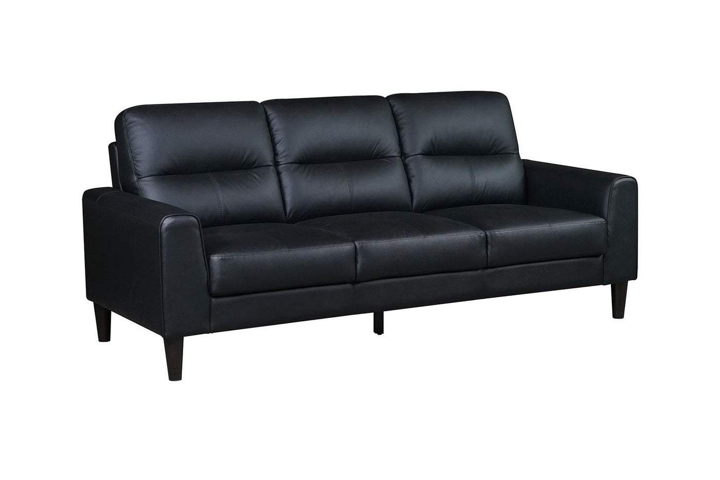 Verissimo Leather Sofa, Loveseat and Chair Set - Black