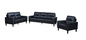 Verissimo Leather Sofa, Loveseat and Chair Set - Black