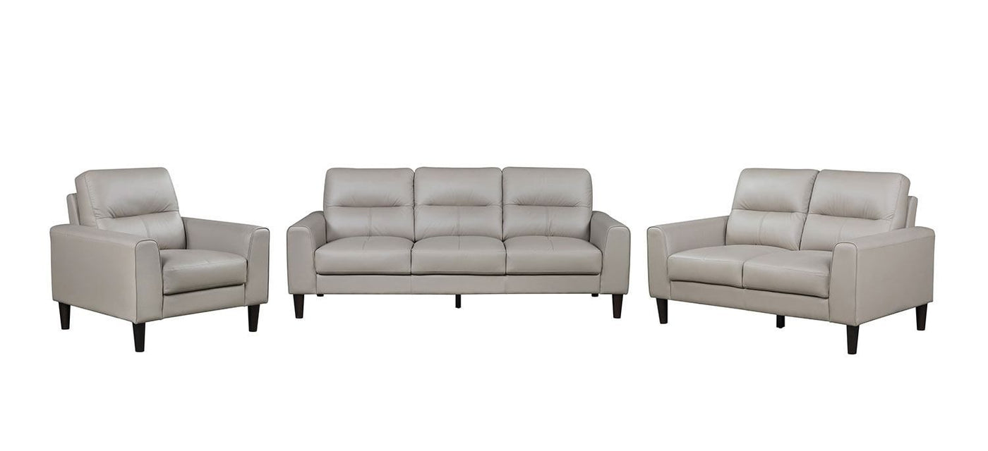 Verissimo Leather Sofa, Loveseat and Chair Set - Latte