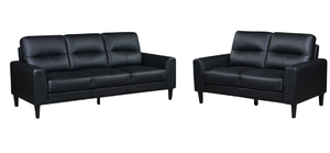 Verissimo Leather Sofa and Loveseat Set - Black