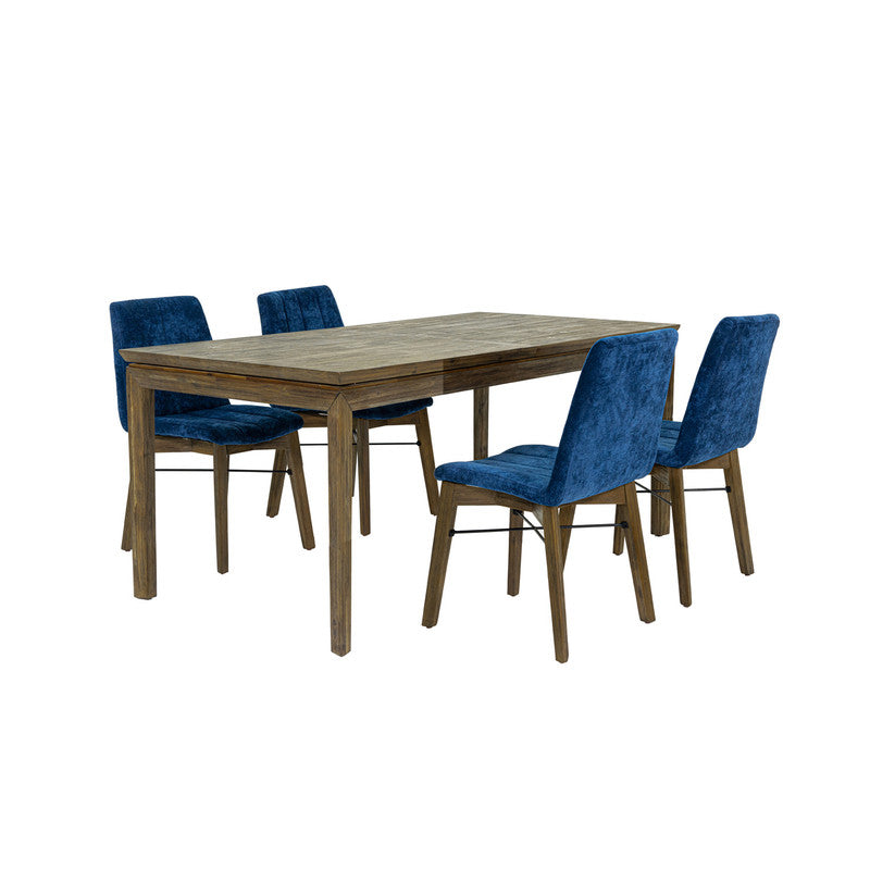 Borgergade Dining Chair Set - Blue/Chestnut - Set of 2