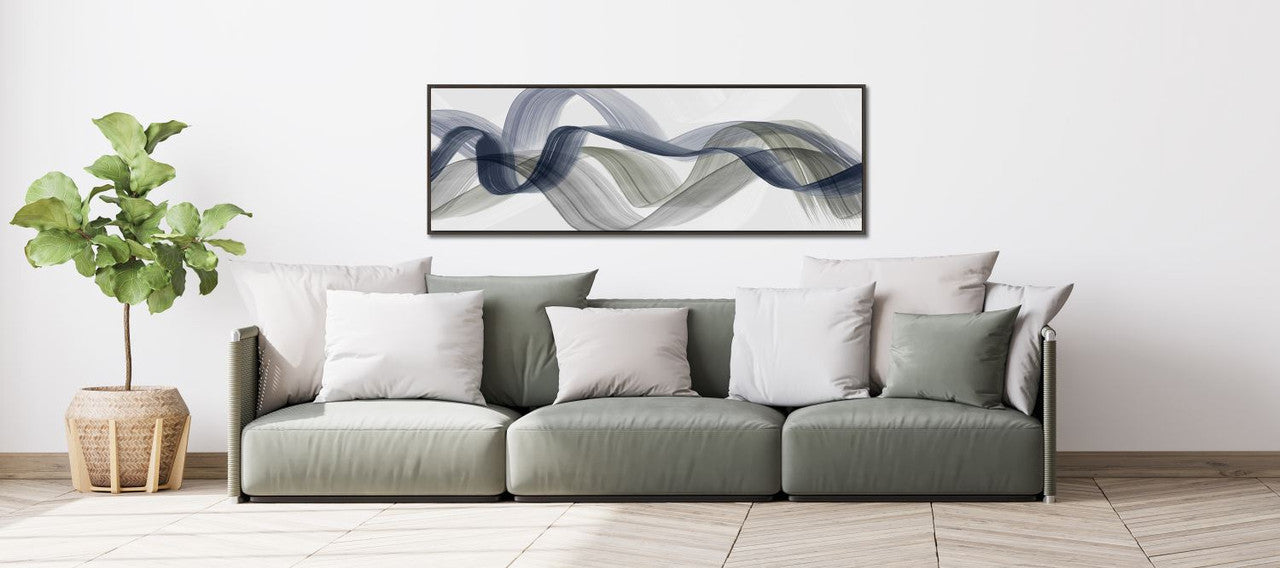 Pathways Wall Art - Blue/Grey - 61 X 21