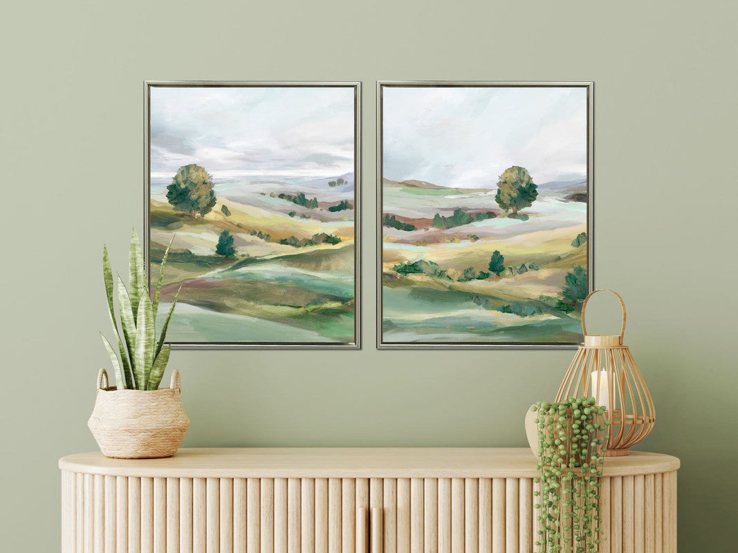 Rolling Hills I Wall Art - Green/White - 25 X 31