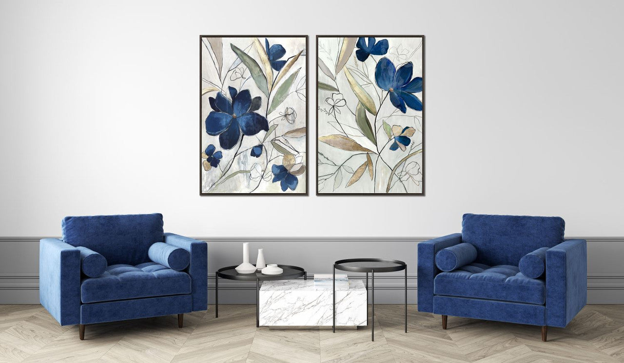 New Blue I Wall Art - Blue/White - 31 X 46