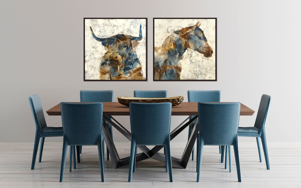 Bentley Wall Art - Brown/Blue - 33 X 33