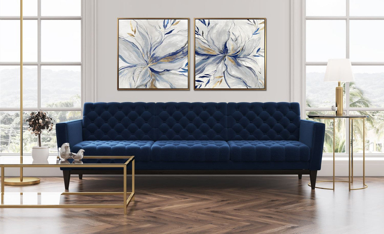 Blue in Bloom II Wall Art - White and Blue - 33 X 33