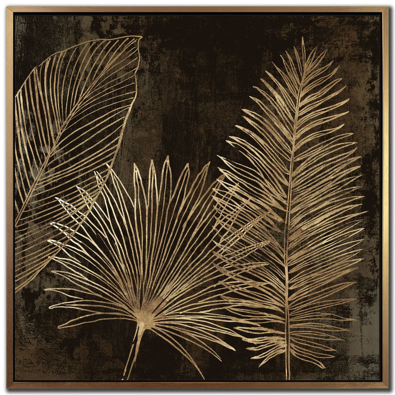 Fronds in Gold I Wall Art - Gold - 33 X 33