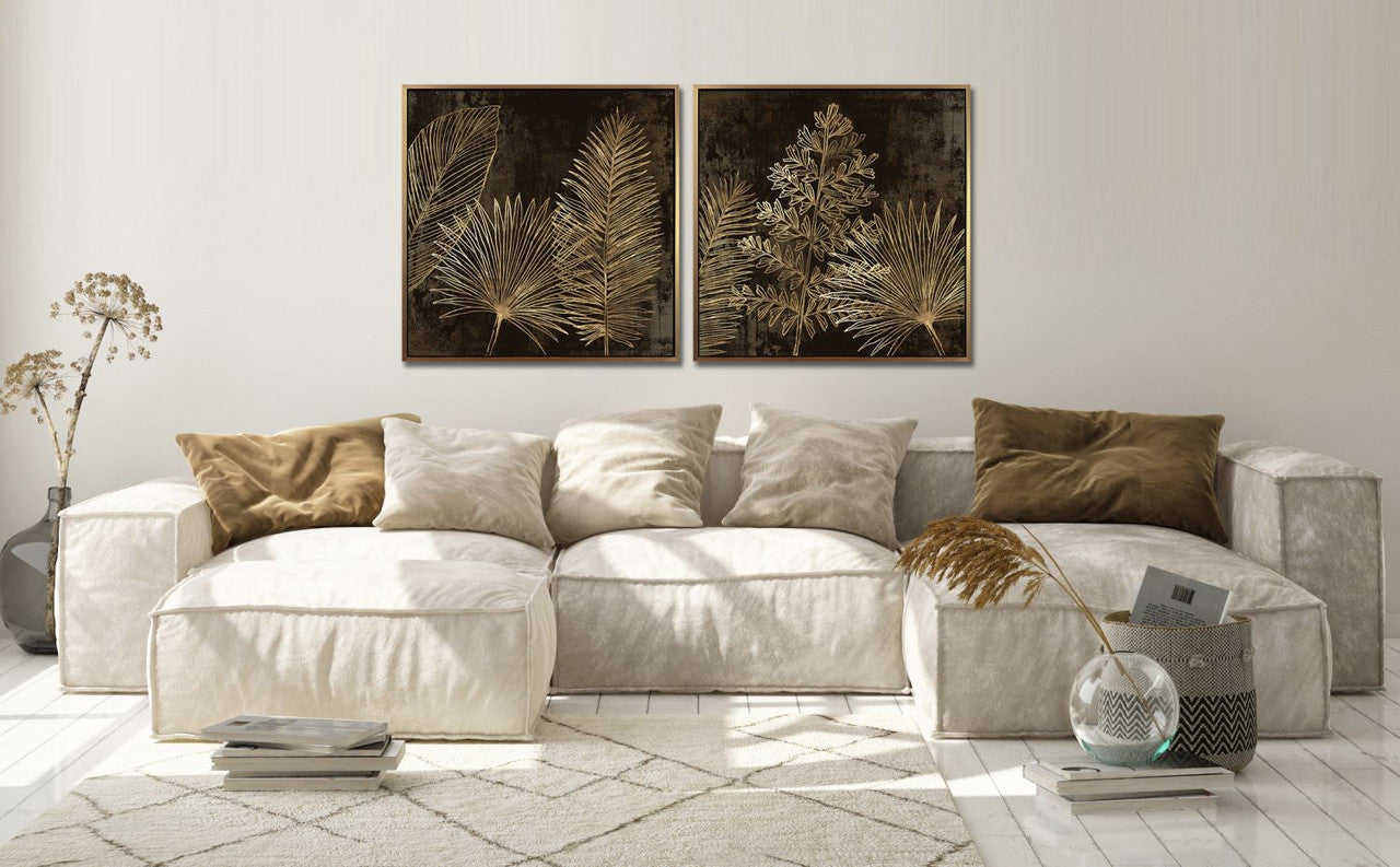 Fronds in Gold II Wall Art - Gold - 33 X 33