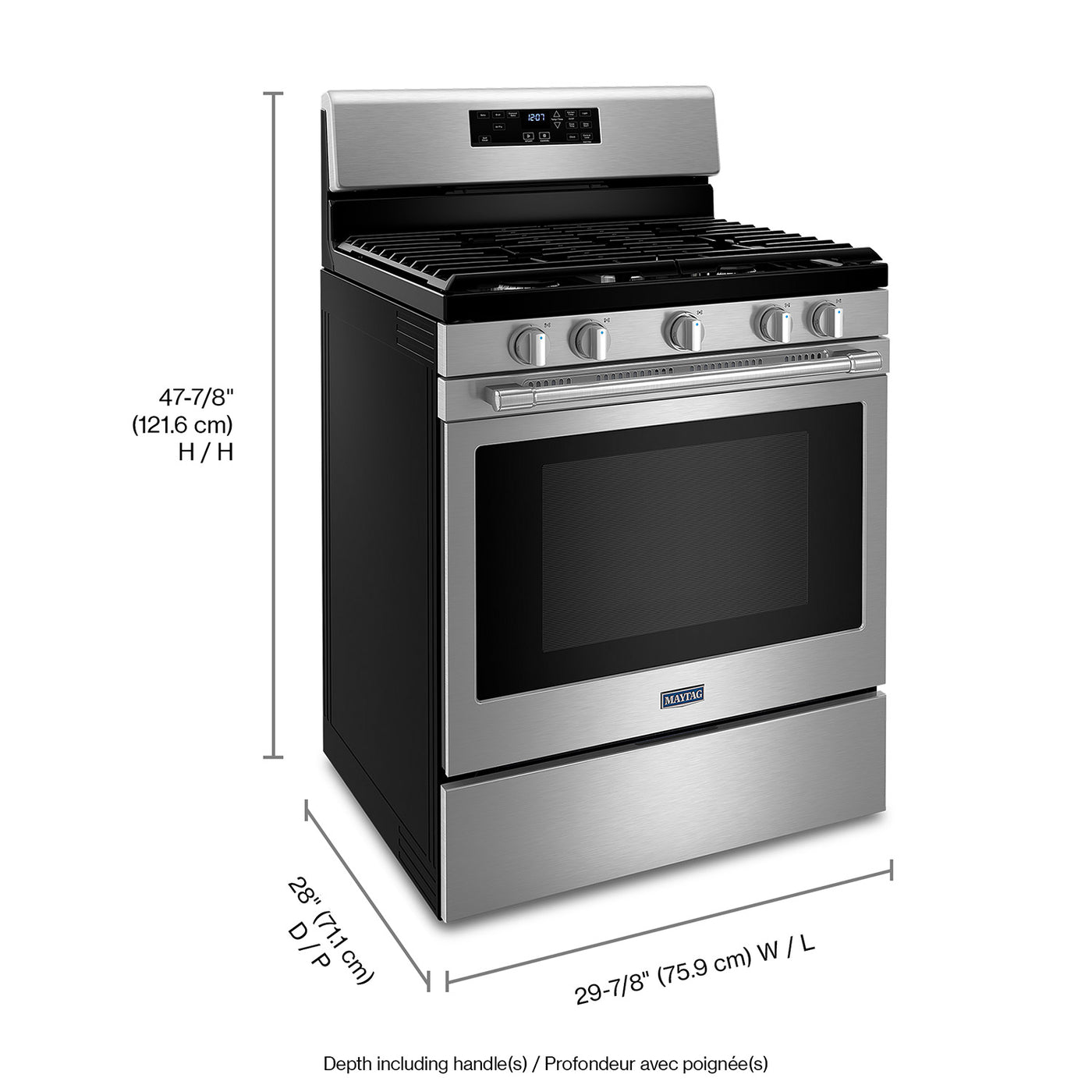 Maytag Smudge-Proof Stainless Steel 30" Gas Range with AirFry (5 Cu.Ft.) - MGR7700LZ