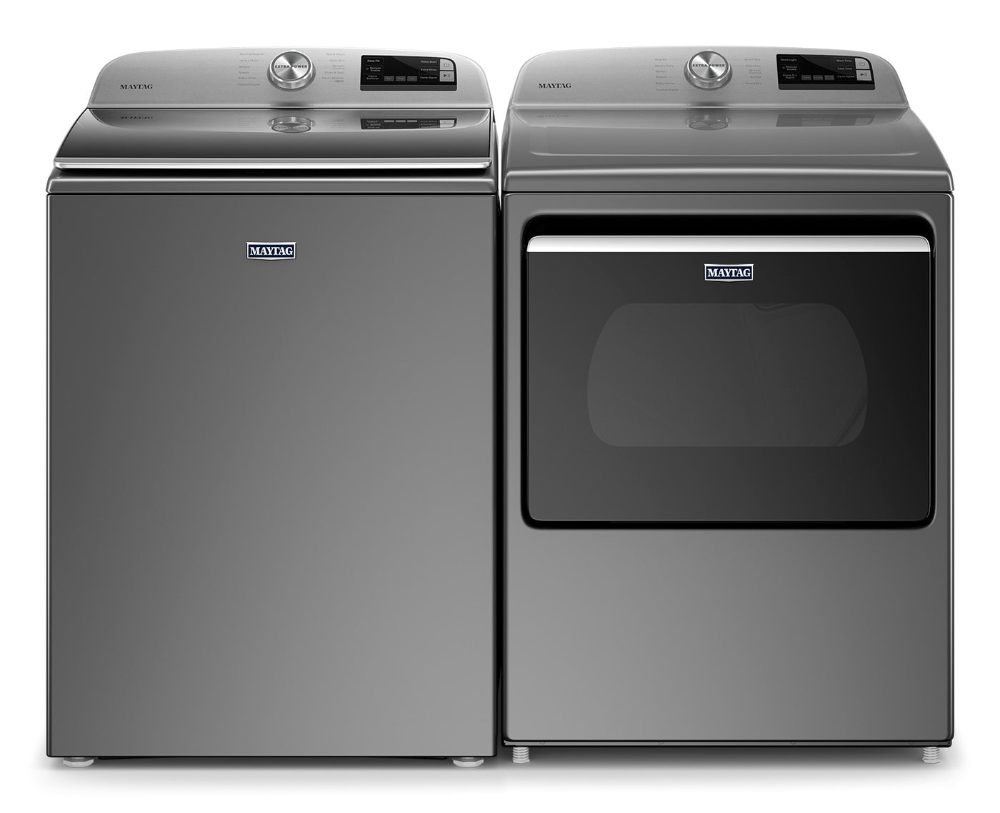 Maytag Metallic Slate Smart Top-Load Washer (5.4 cu. ft.) & Electric Dryer (7.4 cu. ft.) - MVW6230HC/YMED6230HC