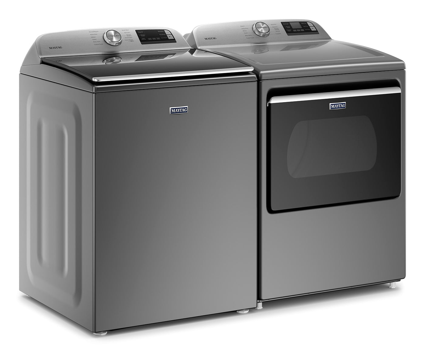 Maytag Metallic Slate Smart Top-Load Washer (5.4 cu. ft.) & Electric Dryer (7.4 cu. ft.) - MVW6230HC/YMED6230HC