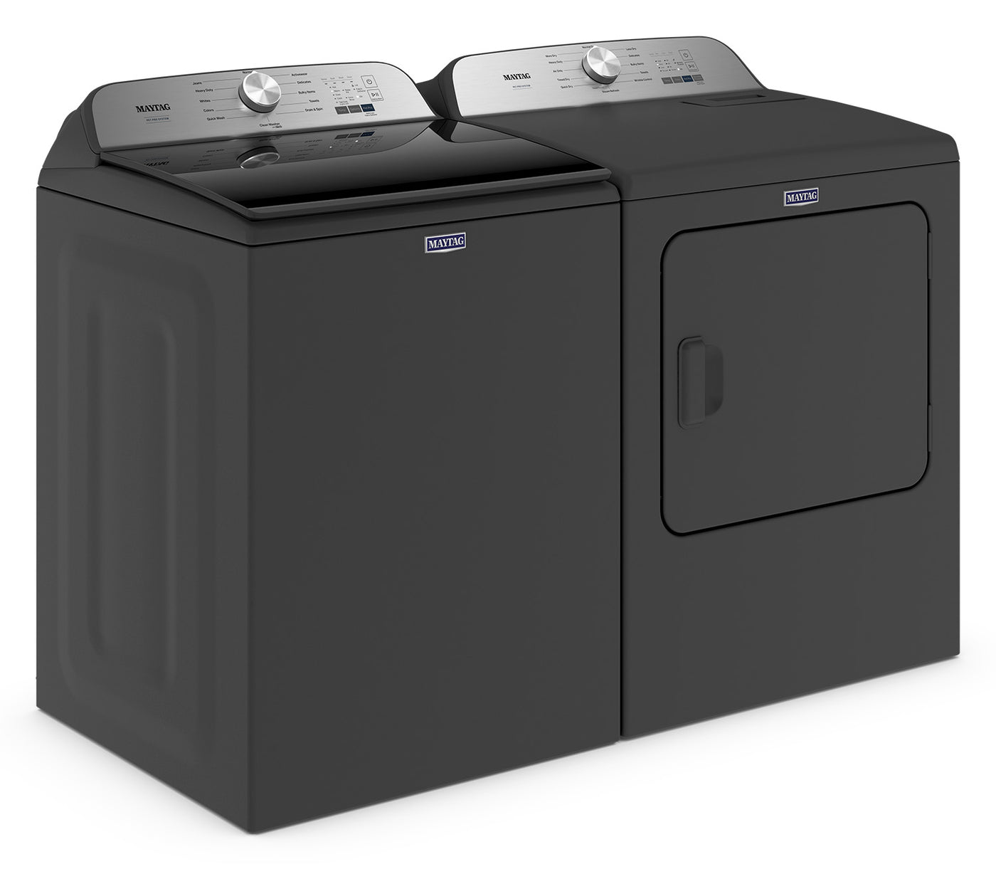 Maytag Volcano Black Top-Load Washer (5.4 cu. ft.) & Gas Dryer (7.0 cu. ft.) - MVW6500MBK/MGD6500MBK