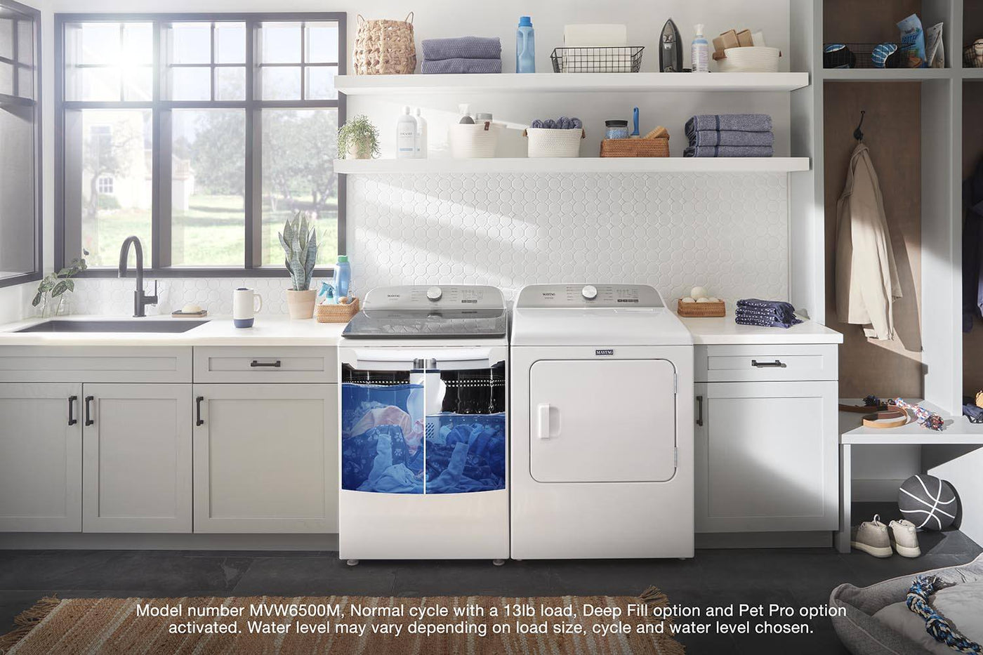 Maytag White Top-Load Washer (5.4 cu. ft.) & Gas Dryer (7.0 cu. ft.) - MVW6500MW/MGD6500MW