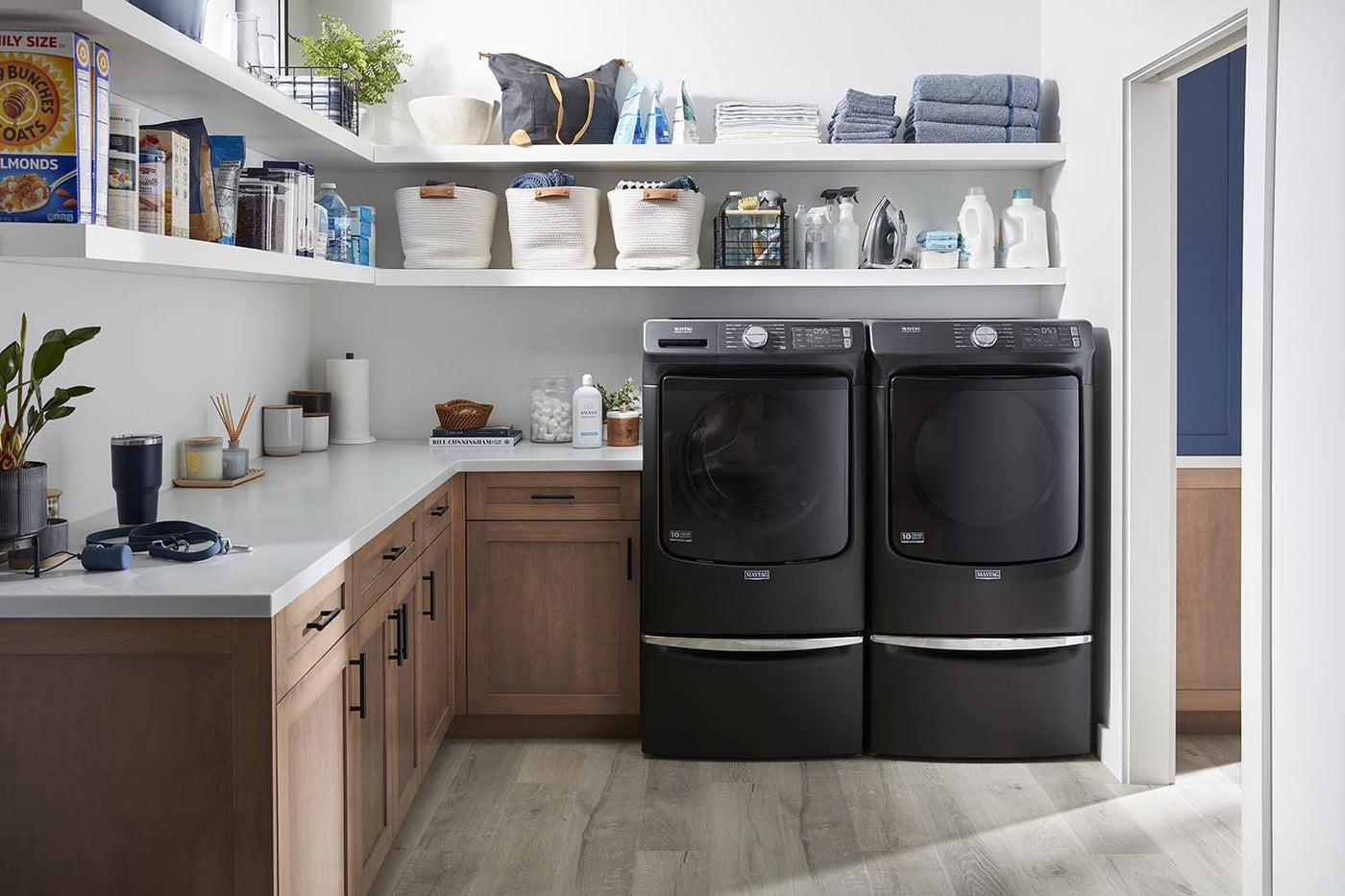 Maytag Volcano Black Front-Load Washer (5.5 cu.ft.) & Electric Dryer (7.3 cu. ft.) - MHW6630MBK/YMED6630MBK