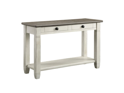 Harold Sofa Table - Antique White and Brown