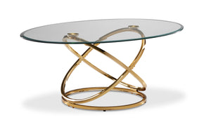Axis Coffee Table - Glass and Gold