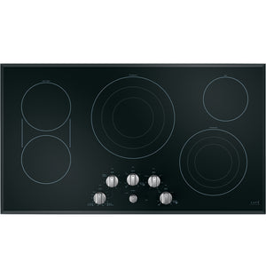 Café Black 36" Built-In Knob Control Electric Cooktop - CEP70362MS1