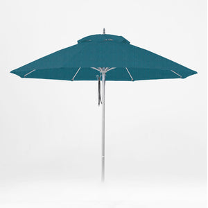 Oca 9' Octagon Outdoor Umbrella - Denim Blue/Brushed Aluminum