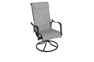 Hanlan Outdoor Swivel Sling Dining Chair - Set of 2 - Charcoal/Light Grey