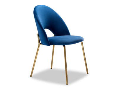 Aurora Side Chair - Blue, Gold