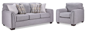 Julie Sofa and Chair Set - Grey