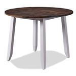 Kona Dining Table with Drop Leaf - White and Grey-Brown